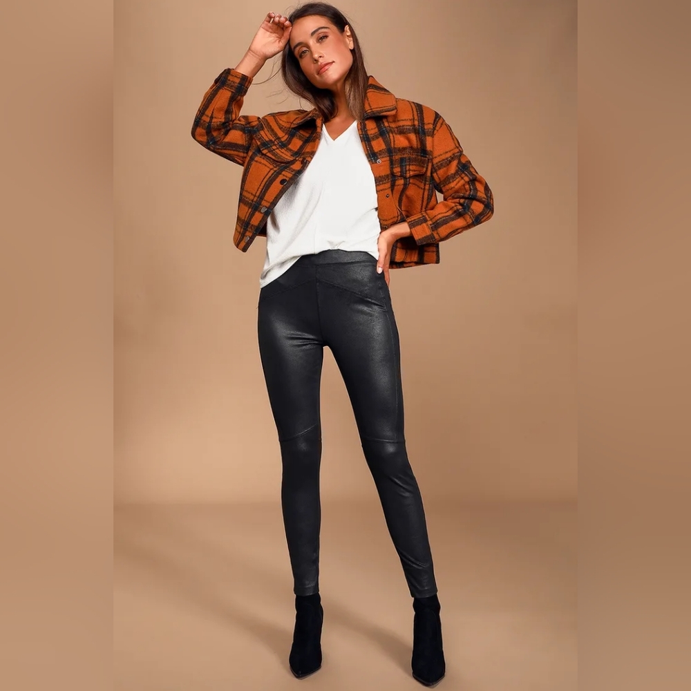 Free People Black Faux Suede Leggings Small
